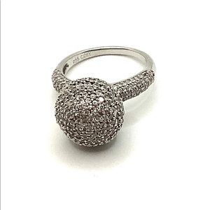 925 Sterling Silver Cosy Ring CZs Sphere Cocktail Statement 7.42g Size 7…